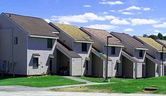 Wood heated apartment buildings