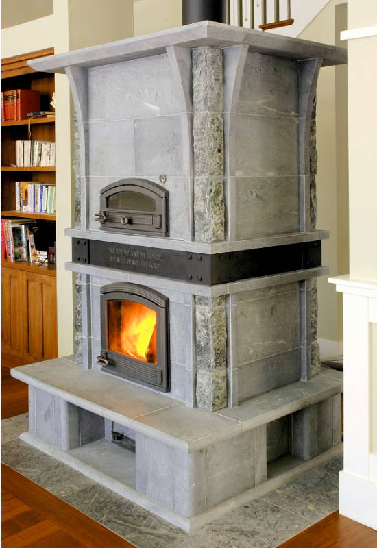 A installed masonry heater
